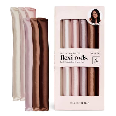 Kitsch Flexi Rods Hair Rollers - Rosewood - 6pk: Hair Styling, All Hair Types